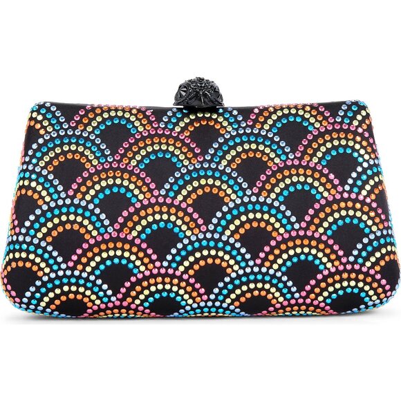 KURT GEIGER LONDON Rainbow Crystal Clutch + Removable Chain Shoulder Strap NWT - Picture 8 of 12